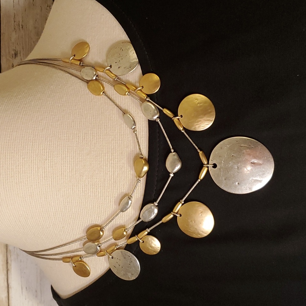 Chico's Two-tone Triple Chain Necklace